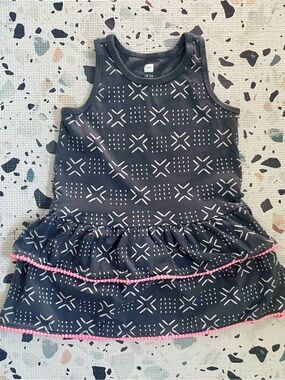 Tea Collection Gray Sleeveless Toddler / Baby Girl's Cotton Dress - 18-24 Months